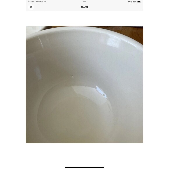 Roseville Ohio Friendship Pottery Nebraska Ivory/Blue Stripe Pasta Serving Bowls - Picture 11 of 11